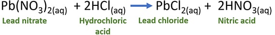 lead nitrate hydrochloride acid Pb(NO3)2 HCl reaction